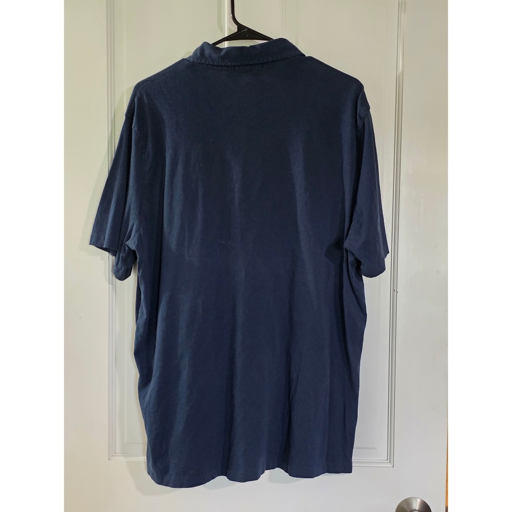 Polo Ralph Lauren Mens Large Navy Blue Pocket Polo Shirt Classic Fit Cotton - Picture 2 of 7